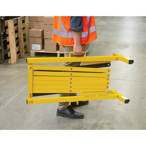 Expandable Barrier, 37" H x 11' L, Black/Yellow Pronet Distribution
