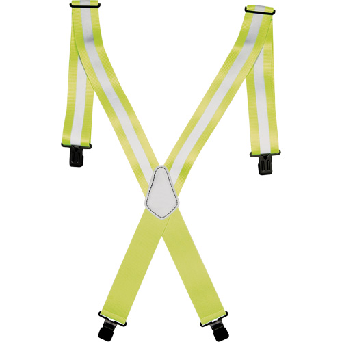 Bretelles de travail haute visibilit&eacute; 2", Jaune lime haute visibilit&eacute;, Couleur r&eacute;fl&eacute;chissante Argent, Taille unique Pronet Distribution