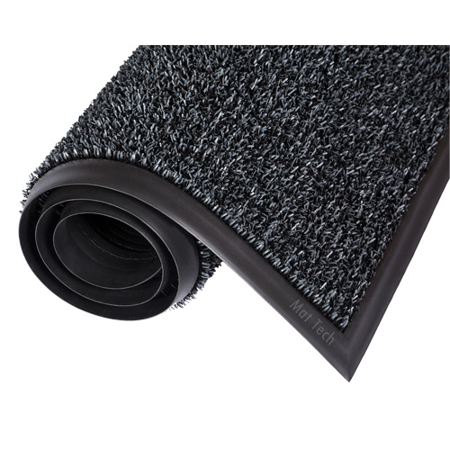 Astro-Plus Mat, Polyethylene, Scraper Type, Textured Pattern, 3-3/10' x 8', Charcoal Pronet Distribution
