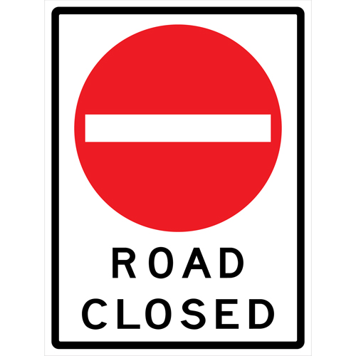 "Road Closed" Roll-Up Traffic Sign, 36" x 48", Vinyl, English with Pictogram Pronet Distribution