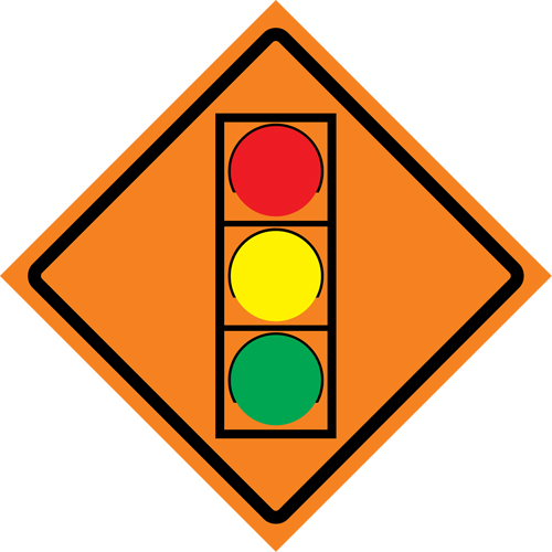 Stop Light Roll-Up Traffic Sign, 29-1/2" x 29-1/2", Vinyl, Pictogram Pronet Distribution