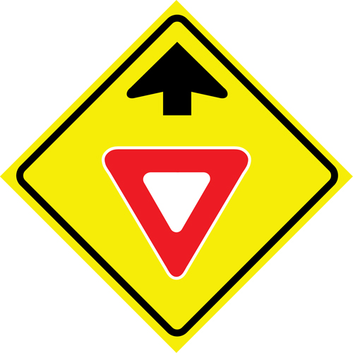 "Yield Ahead" Roll-Up Traffic Sign, 36" x 36", Vinyl, Pictogram Pronet Distribution