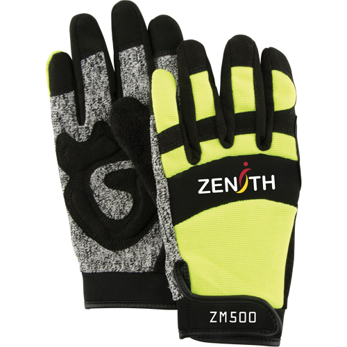 Gants de m&eacute;canicien ZM500 haute visibilit&eacute; r&eacute;sistants aux coupures, Paume PEHP, Taille Grand Pronet Distribution