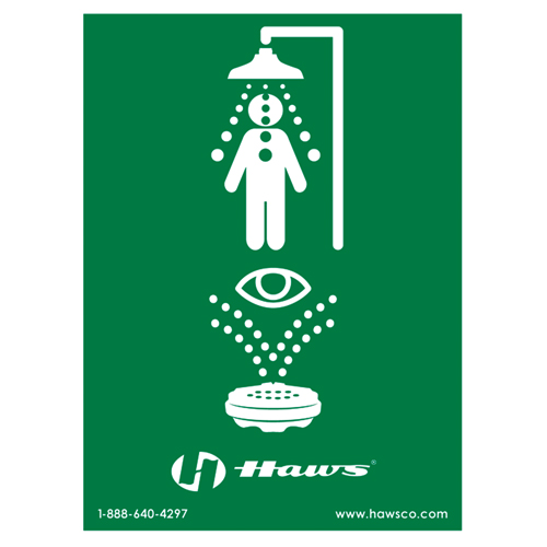 Enseigne douche/douche oculaire d'urgence, 24" x 18", Plastique, Pictogramme Pronet Distribution