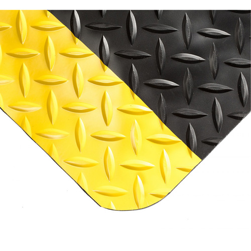 Tapis Smart No 497, Losange, 2' x 10' x 1", Noir/Jaune, PVC/Ur&eacute;thane Pronet Distribution