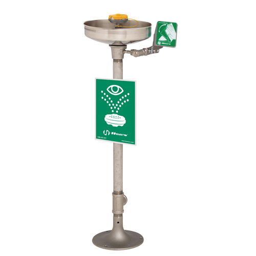 Poste de douche oculaire/faciale Axion, Installation Socle, Bol Acier inoxydable Pronet Distribution