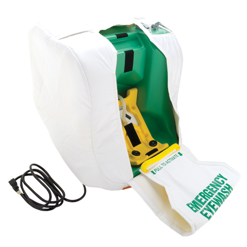 Poste de douche oculaire portable et chauff&eacute;, Aliment&eacute; par gravit&eacute;, Capacit&eacute; 16 gal., Conformit&eacute; ANSI Z358.1 Pronet Distribution