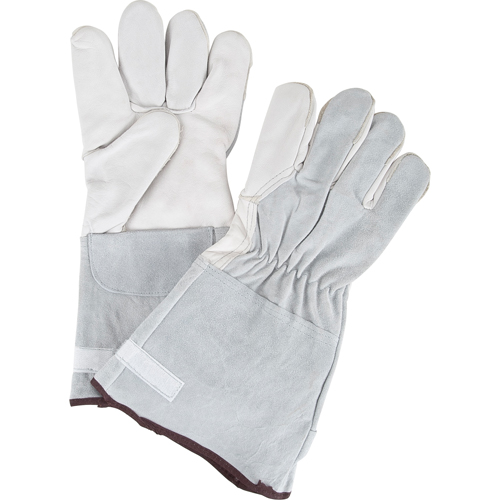 Gants de travail doubl&eacute;s pour l'hiver &agrave; dext&eacute;rit&eacute; ultime, Grand, Paume en Cuir fleur de ch&egrave;vre, Doublure en Molleton Pronet Distribution