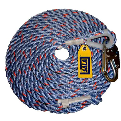50' Rope Lifeline with Snap Hook, Polyester/Polypropylene Pronet Distribution