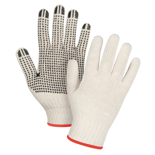 Heavyweight Dotted String Knit Gloves, Poly/Cotton, Single Sided, 7 Gauge, Small Pronet Distribution