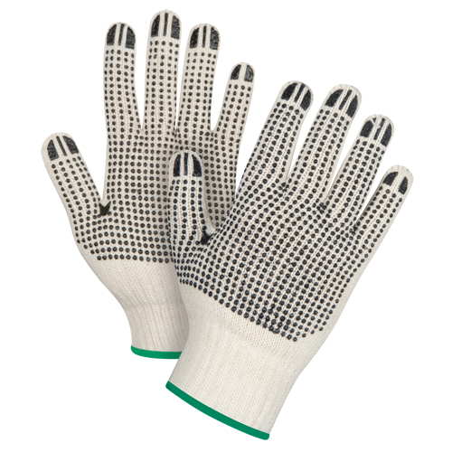 Heavyweight Double-Sided Dotted String Knit Gloves, Poly/Cotton, Double Sided, 7 Gauge, Medium Pronet Distribution