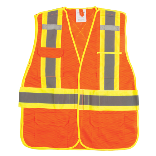 Veste d'arpenteur r&eacute;sistante aux flammes, Orange haute visibilit&eacute;, Moyen, Polyester Pronet Distribution