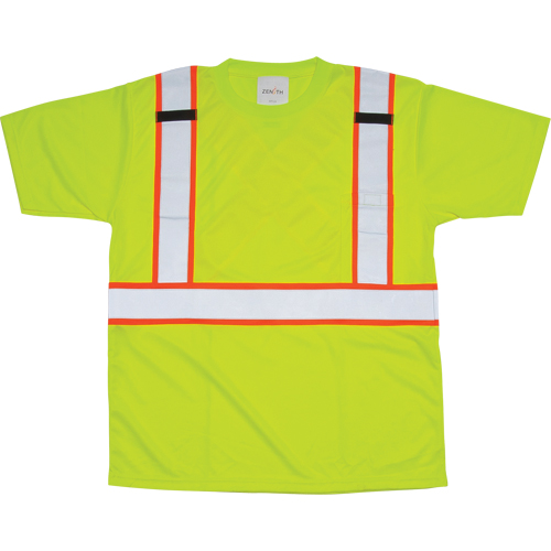 CSA Compliant T-Shirt, Polyester, Medium, High Visibility Lime-Yellow Pronet Distribution