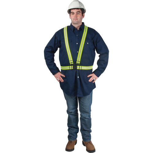Harnais de s&eacute;curit&eacute; d'usage standard, Jaune lime haute visibilit&eacute;, Couleur r&eacute;fl&eacute;chissante Argent, Moyen Pronet Distribution