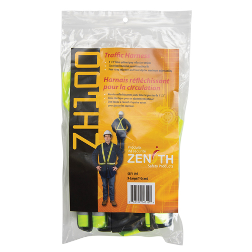 Harnais de s&eacute;curit&eacute; d'usage standard, Jaune lime haute visibilit&eacute;, Couleur r&eacute;fl&eacute;chissante Argent, T-Grand Pronet Distribution