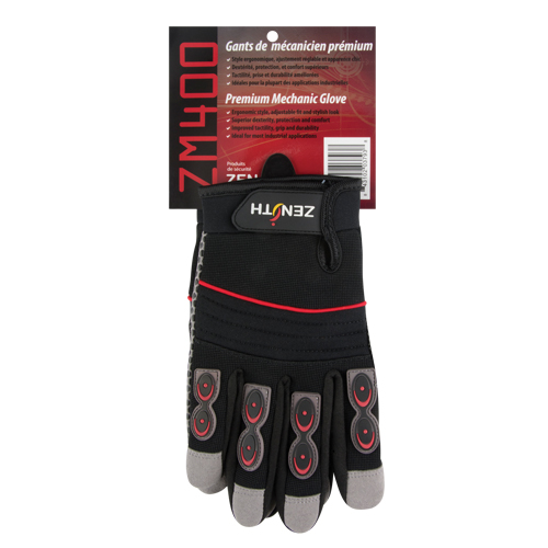 Gants pour m&eacute;canicien ZM400 de premi&egrave;re qualit&eacute;, Paume Synth&eacute;tique, Taille Grand Pronet Distribution
