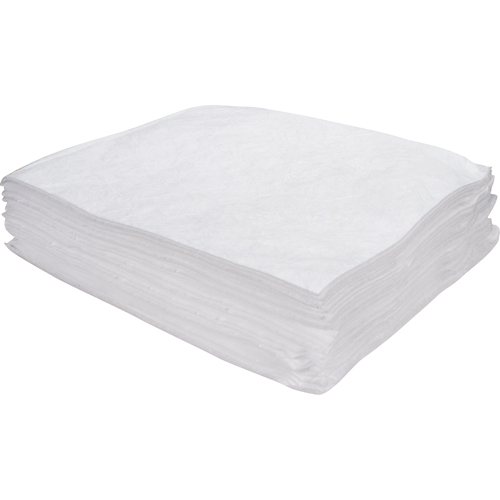Feuilles absorbantes souffl&eacute;es de premi&egrave;re qualit&eacute;, Huile seulement, 15" x 17", 8 gal. d'absorption Pronet Distribution