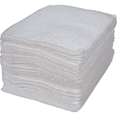 Feuilles absorbantes li&eacute;es de premi&egrave;re qualit&eacute;, Huile seulement, 15" x 17", 15 gal. d'absorption Pronet Distribution