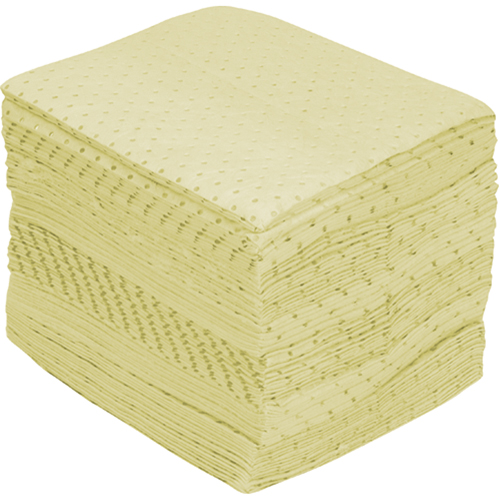Feuilles absorbantes en fibres fines de premi&egrave;re qualit&eacute;, Mati&egrave;res dangereuses, 15" x 17", 30 gal. d'absorption Pronet Distribution