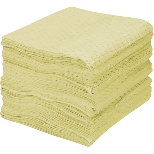 Feuilles absorbantes en fibres fines de premi&egrave;re qualit&eacute;, Mati&egrave;res dangereuses, 15" x 17", 30 gal. d'absorption Pronet Distribution