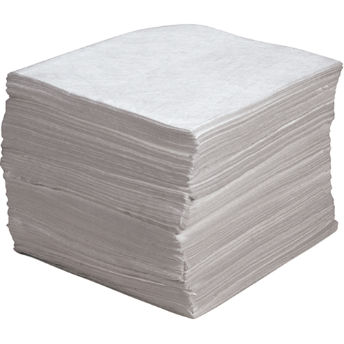 Feuilles absorbantes souffl&eacute;es de premi&egrave;re qualit&eacute;, Huile seulement, 15" x 17", 30 gal. d'absorption Pronet Distribution