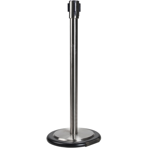 Poteau r&eacute;cepteur pour barri&egrave;res sur pieds pour le contr&ocirc;le des foules avec roues, Hauteur de 35", Acier inoxydable Pronet Distribution
