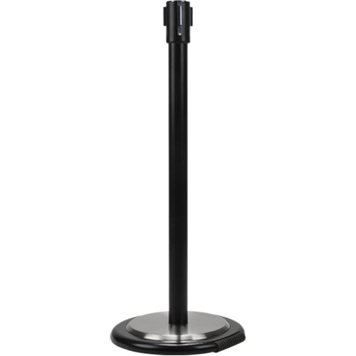 Poteau r&eacute;cepteur pour barri&egrave;res sur pieds pour le contr&ocirc;le des foules avec roues, Hauteur de 35", Noir Pronet Distribution