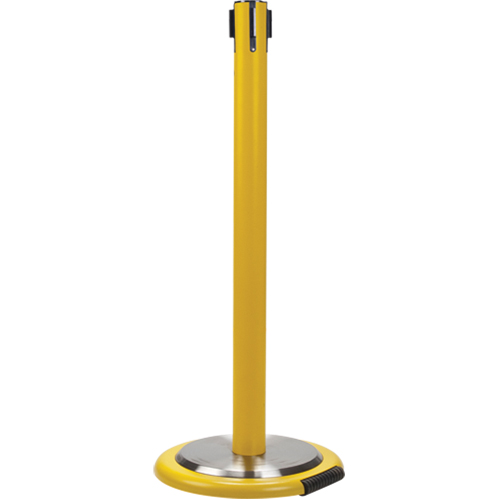 Poteau r&eacute;cepteur pour barri&egrave;res sur pieds pour le contr&ocirc;le des foules avec roues, Hauteur de 35", Jaune Pronet Distribution