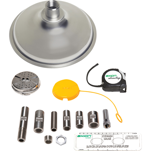 Axion Advantage&reg; Shower & Eye/Face Wash Upgrade Kit with Stainless Steel Eye/Face Wash Head & Showerhead Pronet Distribution