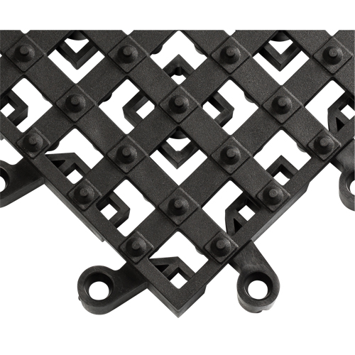 Tapis ErgoDeck avec crampons antid&eacute;rapants int&eacute;gr&eacute;s No 553, PVC, 1-1/2' la c, 1-1/2' lo, 7/8" &eacute;paisseur, Noir Pronet Distribution