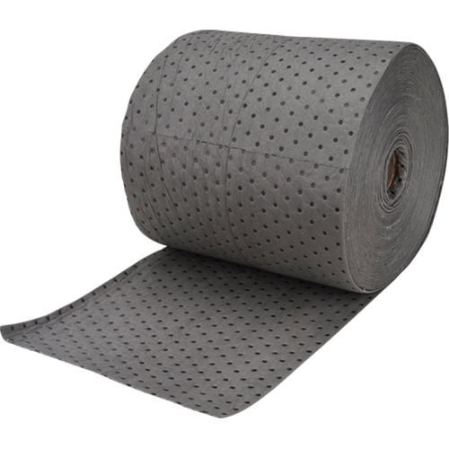 Rouleaux absorbants en fibres fines de calibre industriel, Lourd, 150' lo x 15" la, Absorption 35 gal. Pronet Distribution