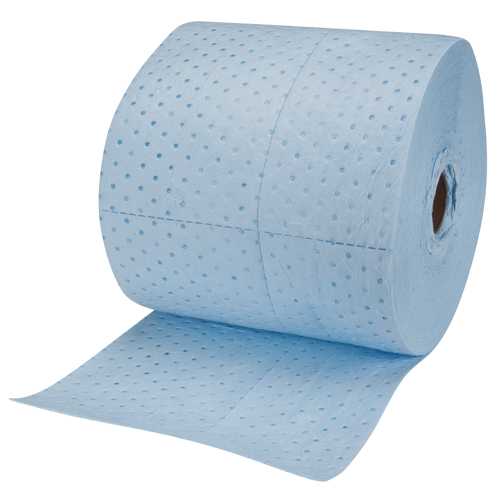 Rouleaux absorbants li&eacute;s bleus de premi&egrave;re qualit&eacute;, Lourd, 150' lo x 15" la, Absorption 25 gal. Pronet Distribution
