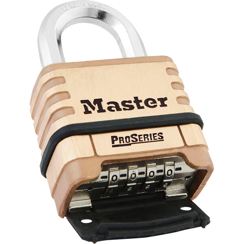 ProSeries&reg; Combination Padlock, Silver, Brass Coating, 2-1/4" Width Pronet Distribution