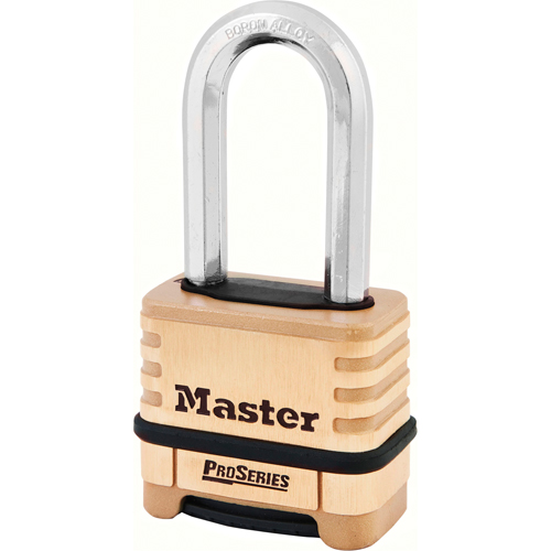 ProSeries&reg; Combination Padlock, Silver, Brass Coating, 2-1/4" Width Pronet Distribution