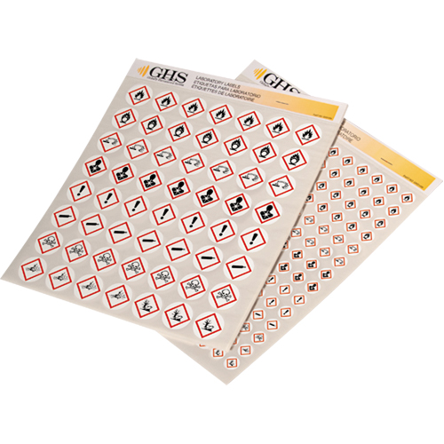 GHS Hazard Pictogram Label Variety Packs, Vinyl, Sheet, 1/2" L x 1/2" W Pronet Distribution