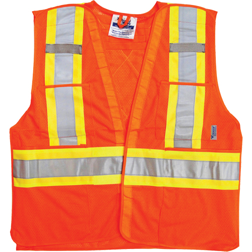 Vestes de s&eacute;curit&eacute; pour la circulation, Orange haute visibilit&eacute;, Moyen/Petit, Polyester Pronet Distribution
