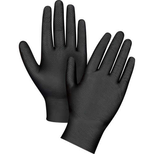 Heavyweight Tactile Grip Examination Gloves, Small, Nitrile, 8-mil, Powder-Free, Black Pronet Distribution