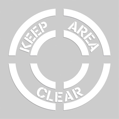 Pochoirs de marquage du sol - Keep Area Clear, Pictogramme, 20" x 20" Pronet Distribution