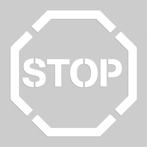 Floor Marking Stencils - Stop, Pictogram, 20" x 20" Pronet Distribution