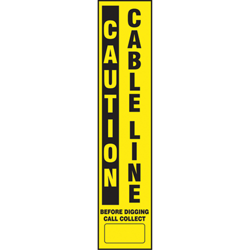 Flexible Marker Stake Decals - Caution Cable Line Pronet Distribution