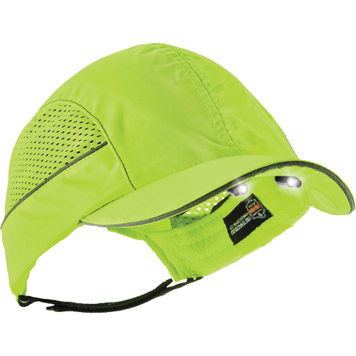 Casquette &agrave; bord court avec &eacute;clairage DEL Skullerz 8960, Vert lime haute visibilit&eacute; Pronet Distribution