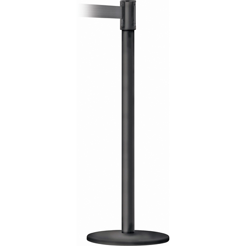 Slimline TensaBarrier&reg; Barrier Post, Steel, 38" H, Black Tape, 7.5' Tape Length Pronet Distribution