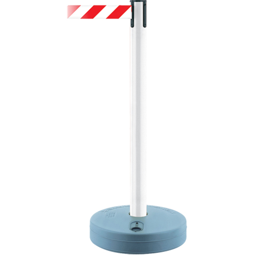 Montant ext&eacute;rieur pour barri&egrave;re TensaBarrier, Plastique, 37" h, Ruban Noir/Jaune, Longueur du ruban 7,5' Pronet Distribution