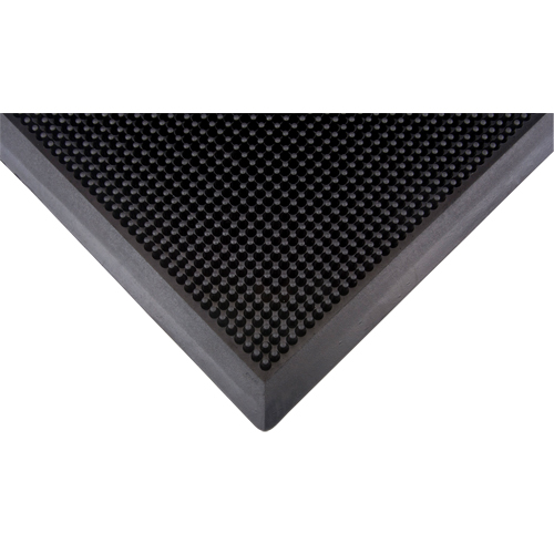 Tapis d'entr&eacute;e ext&eacute;rieure, Caoutchouc, Grattoir Type, Motif Textur&eacute;, 2' x 2-2/3', Noir Pronet Distribution