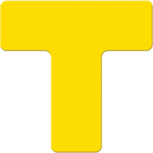 Armor Stripe Lean/5S Markers, T, 6" L x 6" W, Yellow, Plastic Pronet Distribution