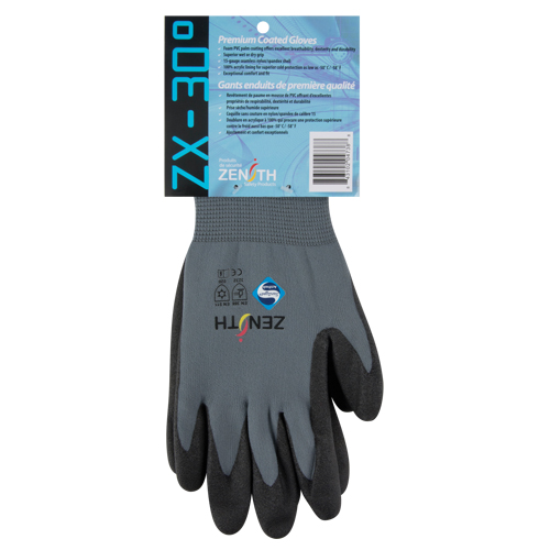 Gants enduits de premi&egrave;re qualit&eacute; ZX-30°, 9/Grand, R&ecirc;vetement PVC, Calibre 15, Enveloppe en Nylon Pronet Distribution