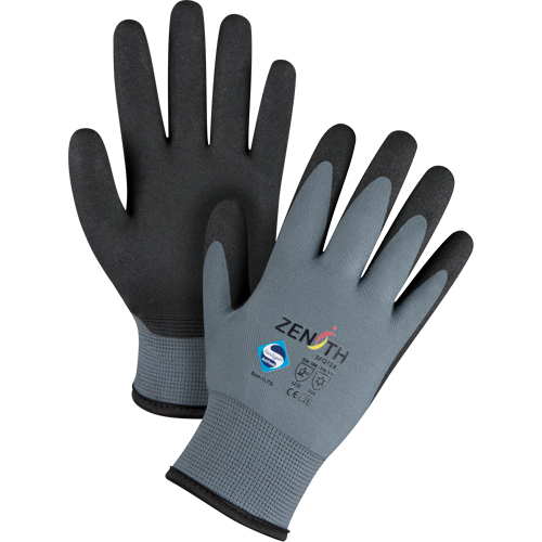 Gants enduits de premi&egrave;re qualit&eacute; ZX-30°, 10/T-Grand, R&ecirc;vetement PVC, Calibre 15, Enveloppe en Nylon Pronet Distribution