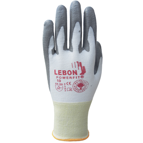 Gants r&eacute;sistants &agrave; la coupe PowerFit Lebon, Taille T-petit/6, Calibre 13, Rev&ecirc;tement Polyur&eacute;thane, Enveloppe en Poly&eacute;thyl&egrave;ne, ASTM ANSI niveau A2/EN 388 niveau B Pronet Distribution