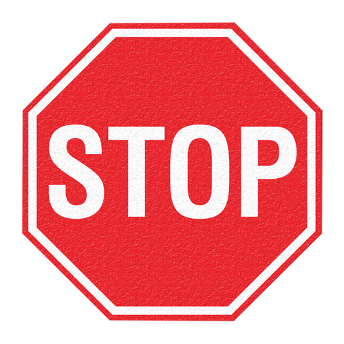 Panneau de signalisation au sol  Stop , Adh&eacute;sif, Anglais avec pictogramme Pronet Distribution