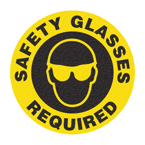 Panneau de signalisation au sol  Safety Glasses , Adh&eacute;sif, Anglais avec pictogramme Pronet Distribution